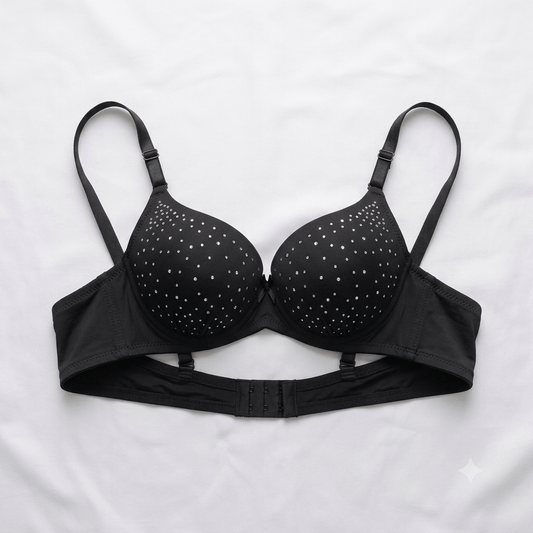 Vip Pink Diamante Studded Double Padded Push-Up Bra