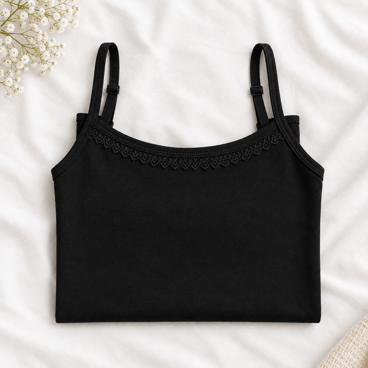 Cotton Lace-Trim Camisole — Pack of 3 (Women's XXL)