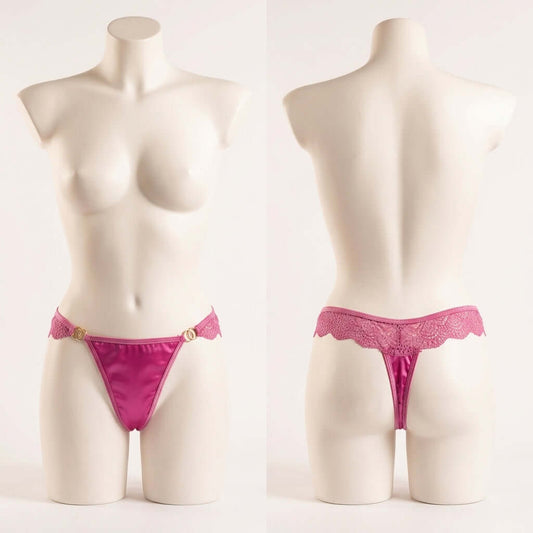 Aosi Rose Trim Thong gold ring accent detail view - Nudra Pakistan