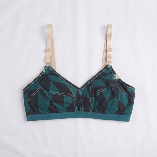 Nudra Lawn Print Bra Bundle bold prints detail view - Nudra Pakistan