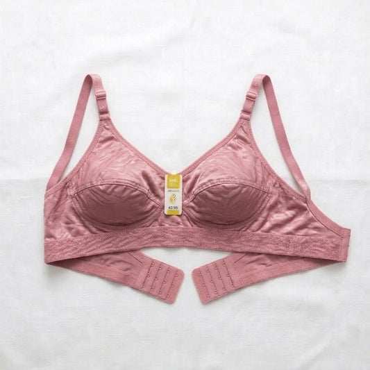 Nudra Satin Jacquard Soft Non Padded Bra Bundle — Pack of 2 (Muted Tones)