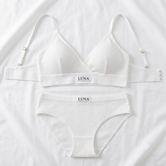 Fashion Ribbed Bra & Brief Set — Casual Comfort