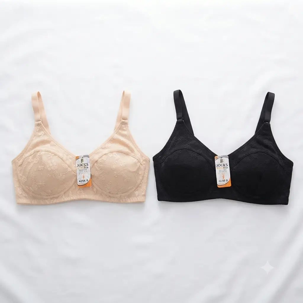 Jocks Sensation Floral Jacquard Full Coverage Bra non-wired - Nudra Pakistan