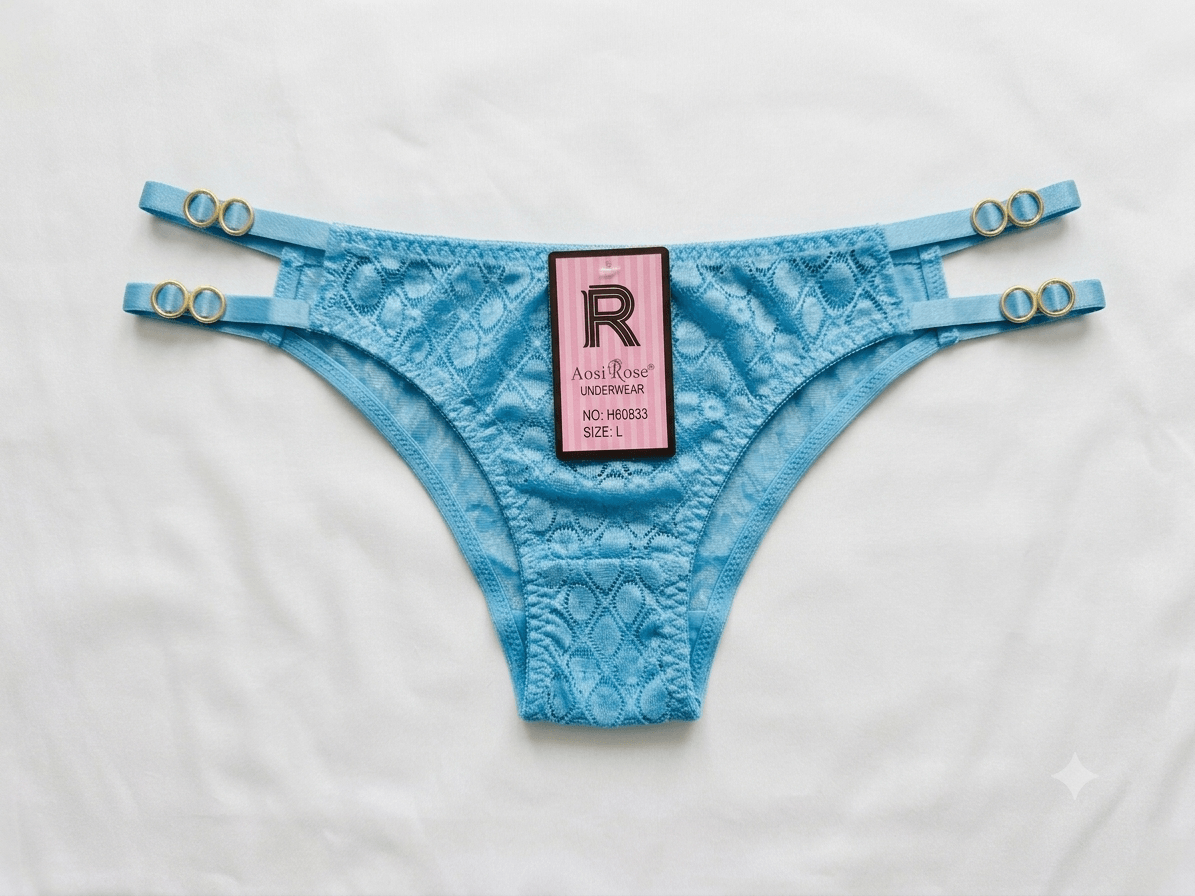 Aosi Rose Strappy Lace Panty — Multi-Strap O-Ring Design
