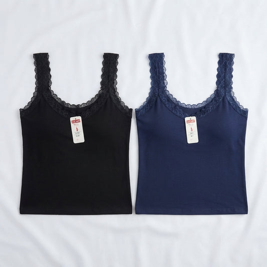 Malai Lace-Trim Camisole — Pack of 3 (Light Colors)