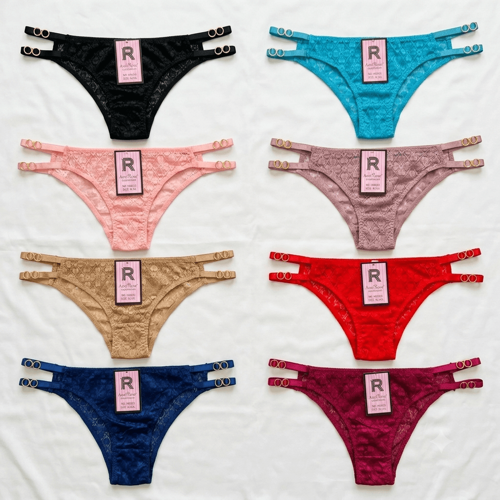 Aosi Rose Strappy Lace Panty — Multi-Strap O-Ring Design