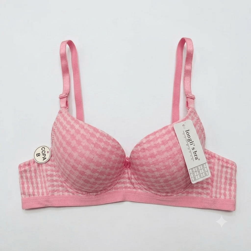 Nudra Ring Push-Up Padded Bra — Houndstooth Print