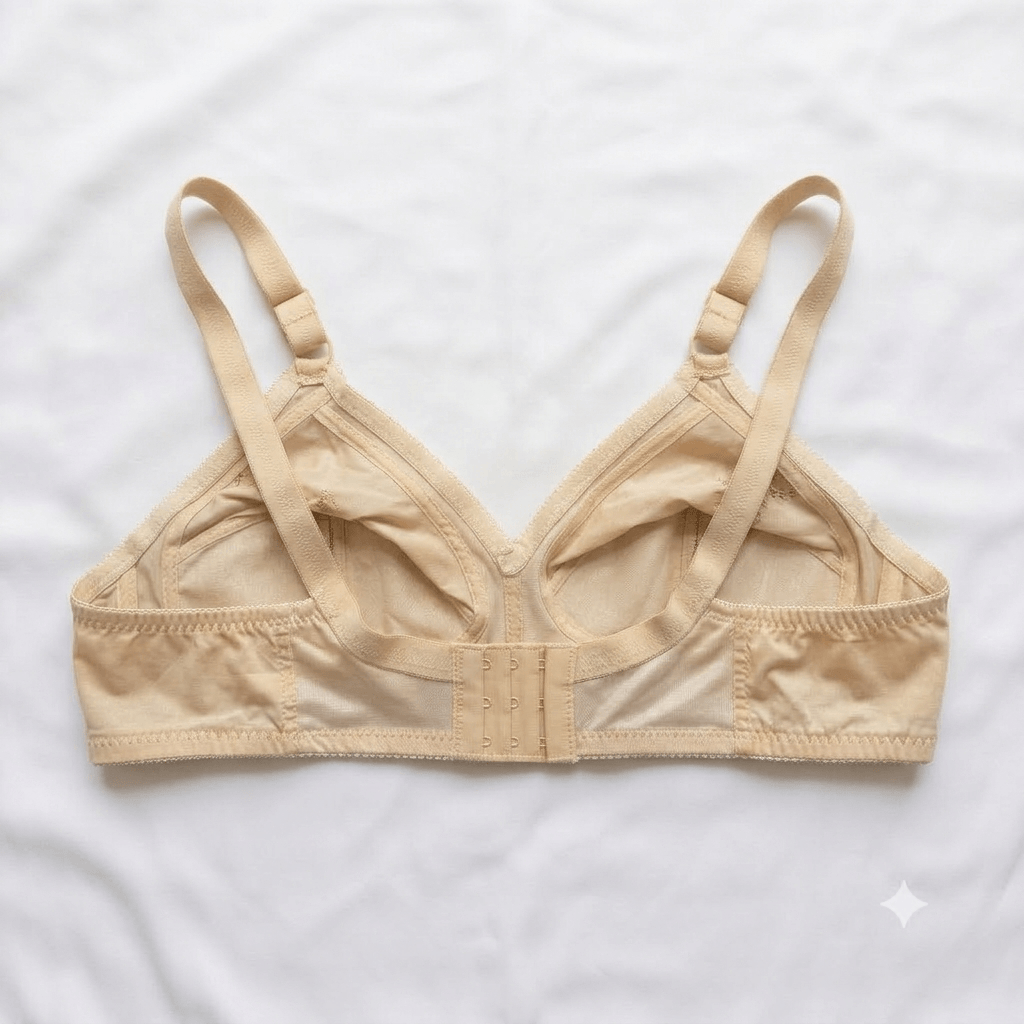 Beige Secret Lingerie Exclusive Non-Wired Cotton Bra back view - Nudra Pakistan