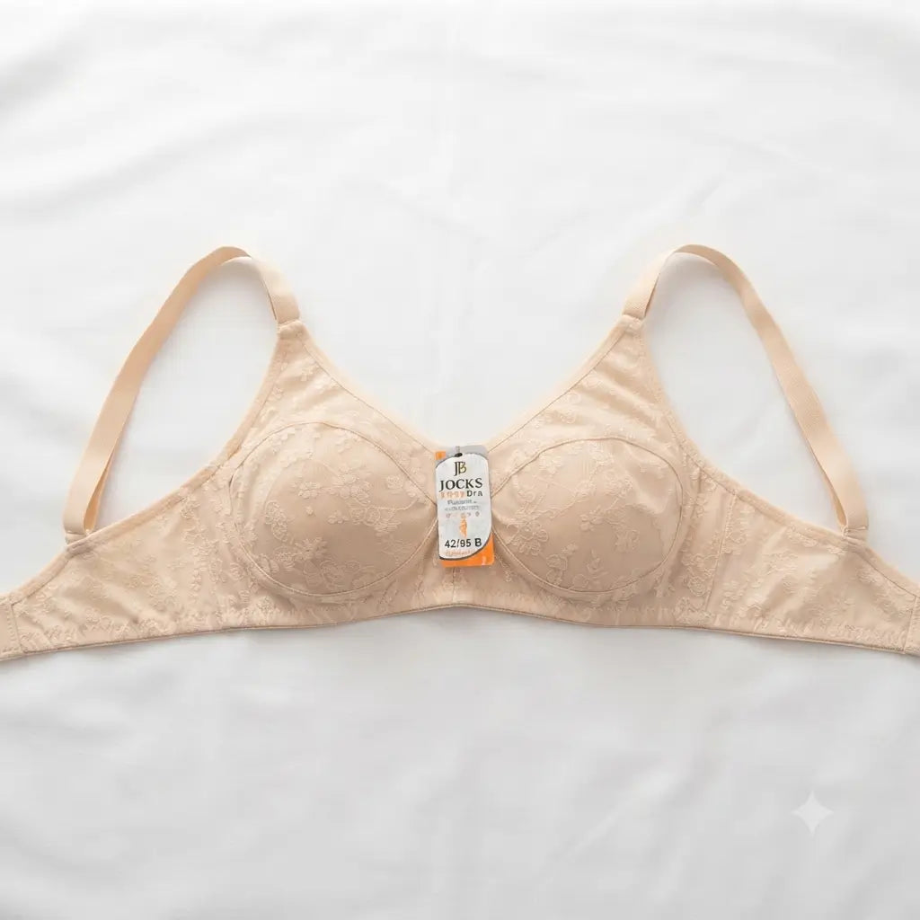Beige Jocks Sensation Floral Jacquard Full Coverage Bra - Nudra Pakistan