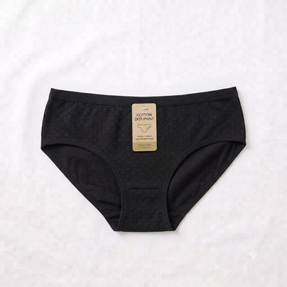 Black China Dot Design Curve and Comfort Cotton Briefs - Nudra Pakistan