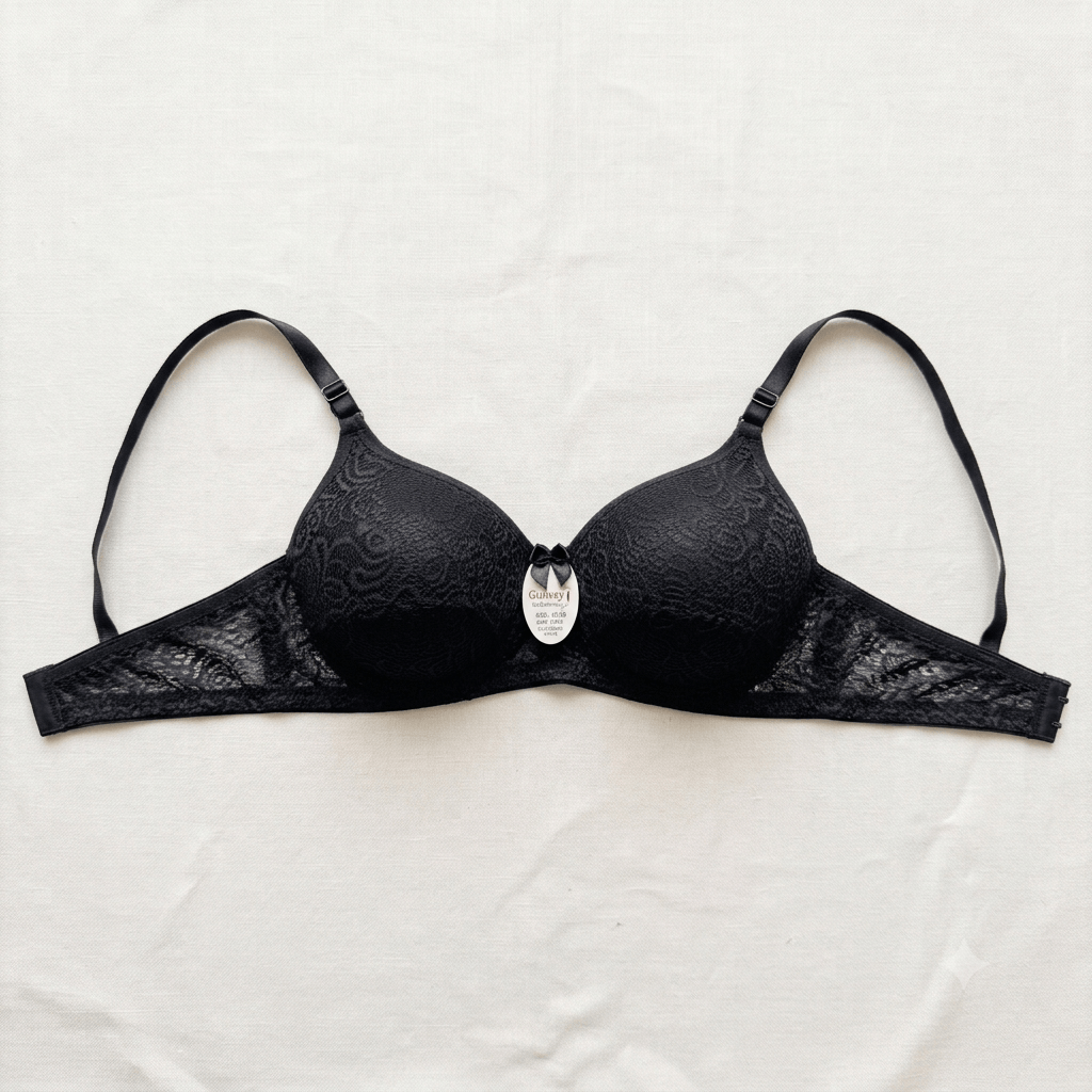 Black Galaxy Original Light Padded Lace Bra non-wired - Nudra Pakistan