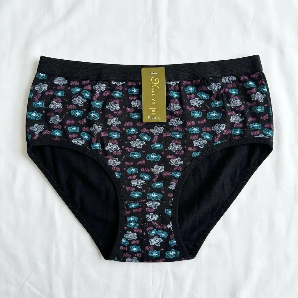 Nina Er Fei Floral Print Cotton Briefs