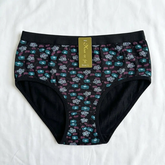 Nina Er Fei Floral Print Cotton Briefs