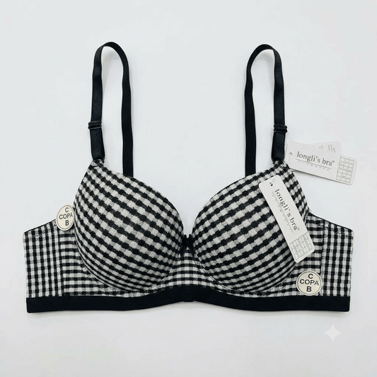 Nudra Ring Push-Up Padded Bra — Houndstooth Print