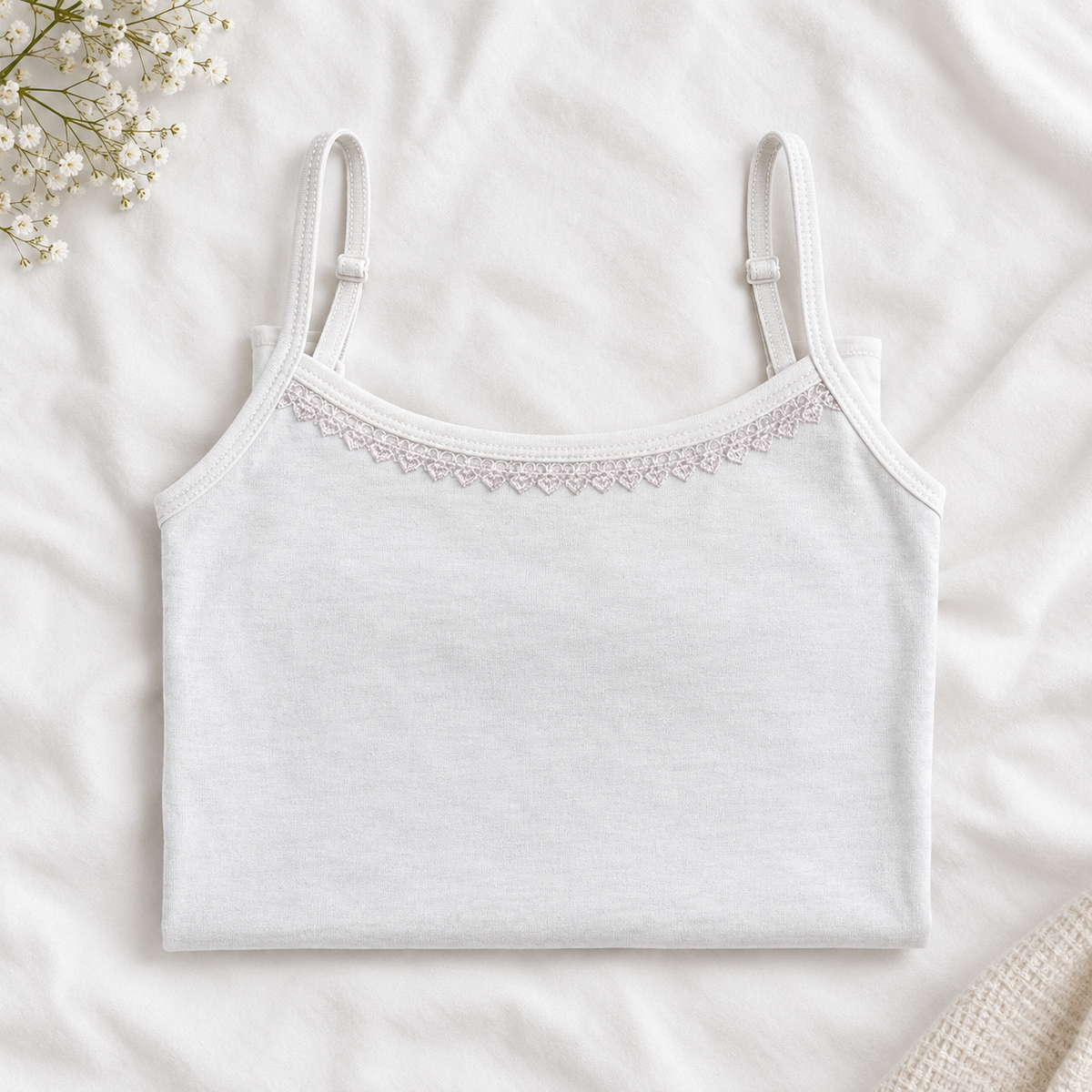Cotton Lace-Trim Camisole — Pack of 3 (Women's XXL)