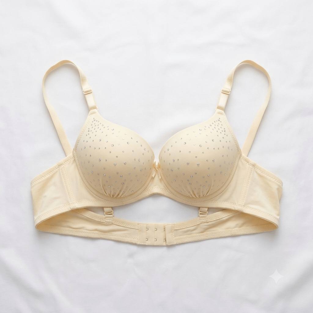 Vip Pink Diamante Studded Double Padded Push-Up Bra