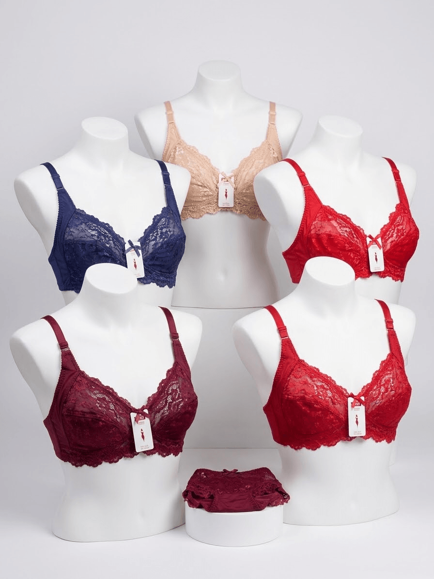 Galaxy Full Coverage Lace Bra – Non-Padded Wire-Free Soft Cup Bra