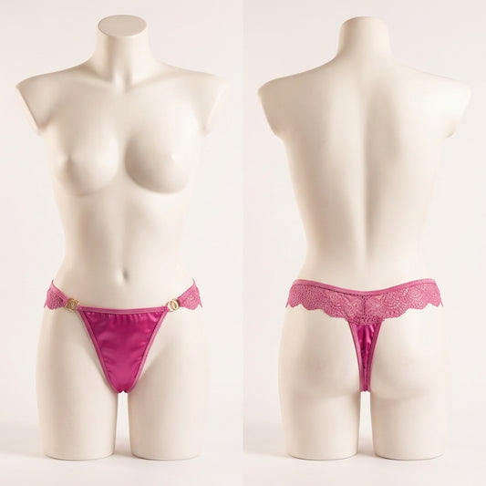 Aosi Rose Trim Thong — Gold Ring Accent