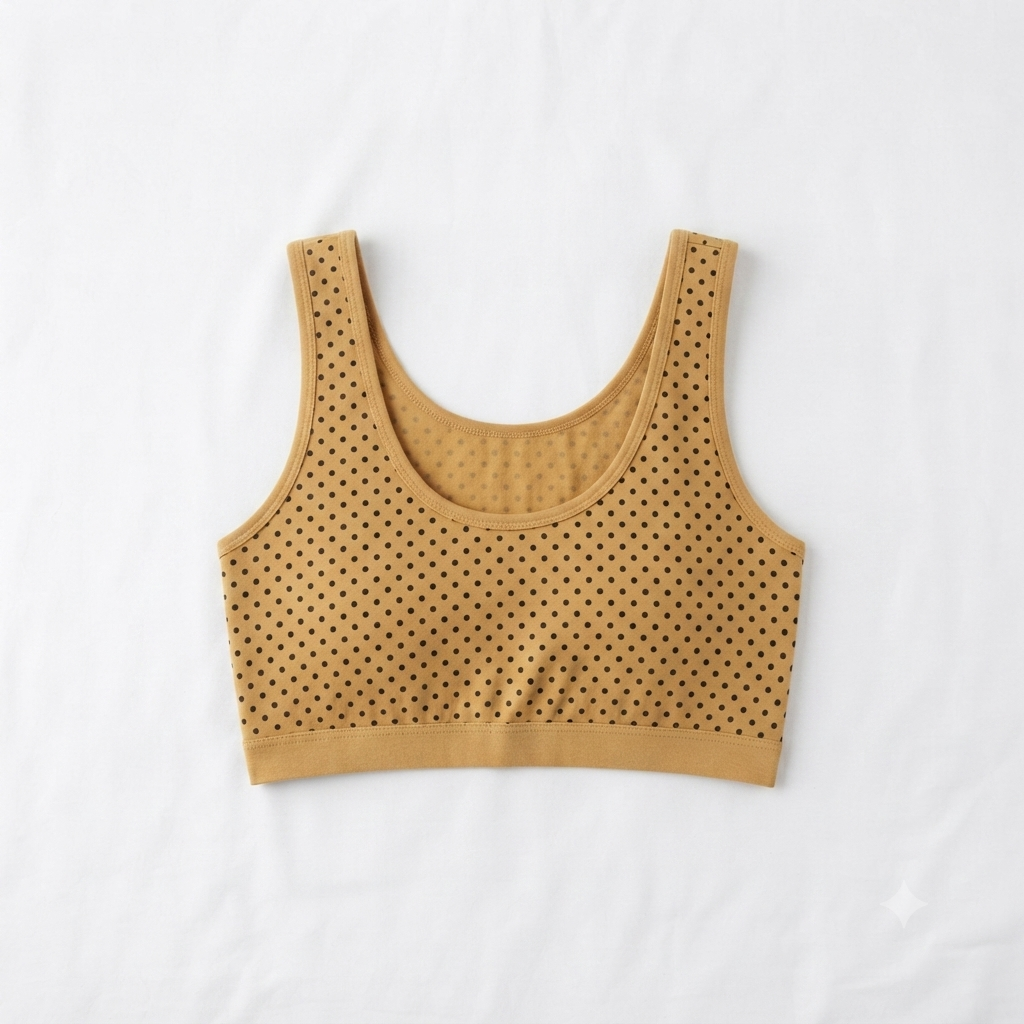 Nudra Polka Dot Cotton Crop Bra Bundle color options - Nudra Pakistan