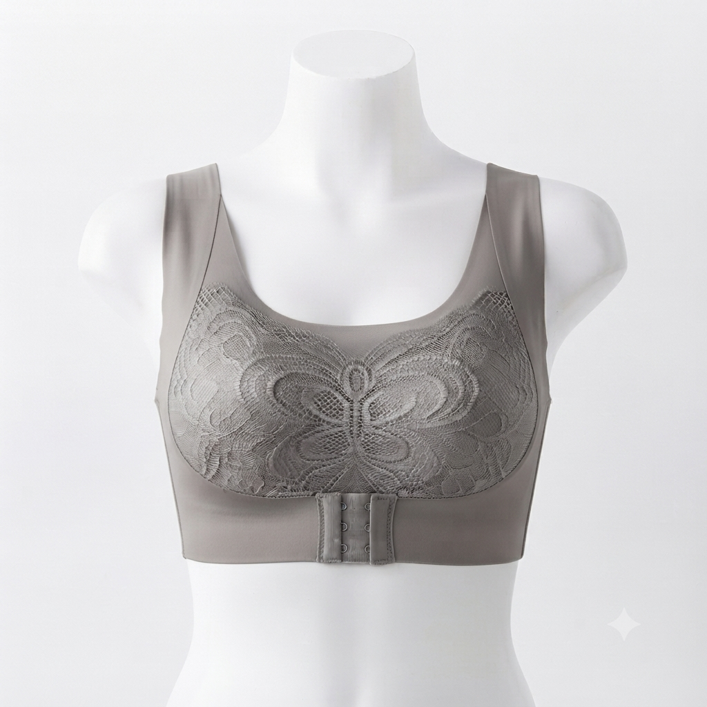 Butterfly Lace Front-Close Wire-Free Bra — Everyday Comfort
