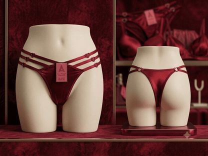 Aosi Rose Heart Strap Thong close-up detail - Nudra Pakistan