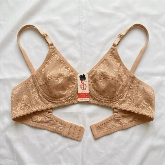 Nudra Full Lace Plunge Non Padded Bra Bundle — Pack of 2 (Beige or Black)