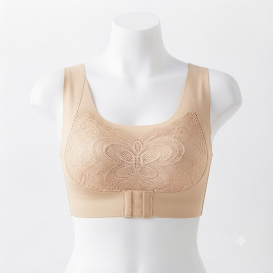Butterfly Lace Front-Close Wire-Free Bra — Everyday Comfort
