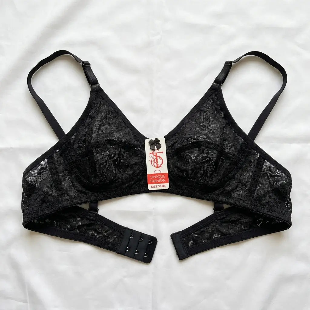 Nudra Full Lace Plunge Non Padded Bra Bundle — Pack of 2 (Beige or Black)
