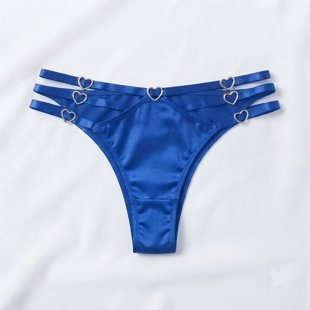 Nudra Gold Heart Ring Thong Bundle dark colors detail view - Nudra Pakistan