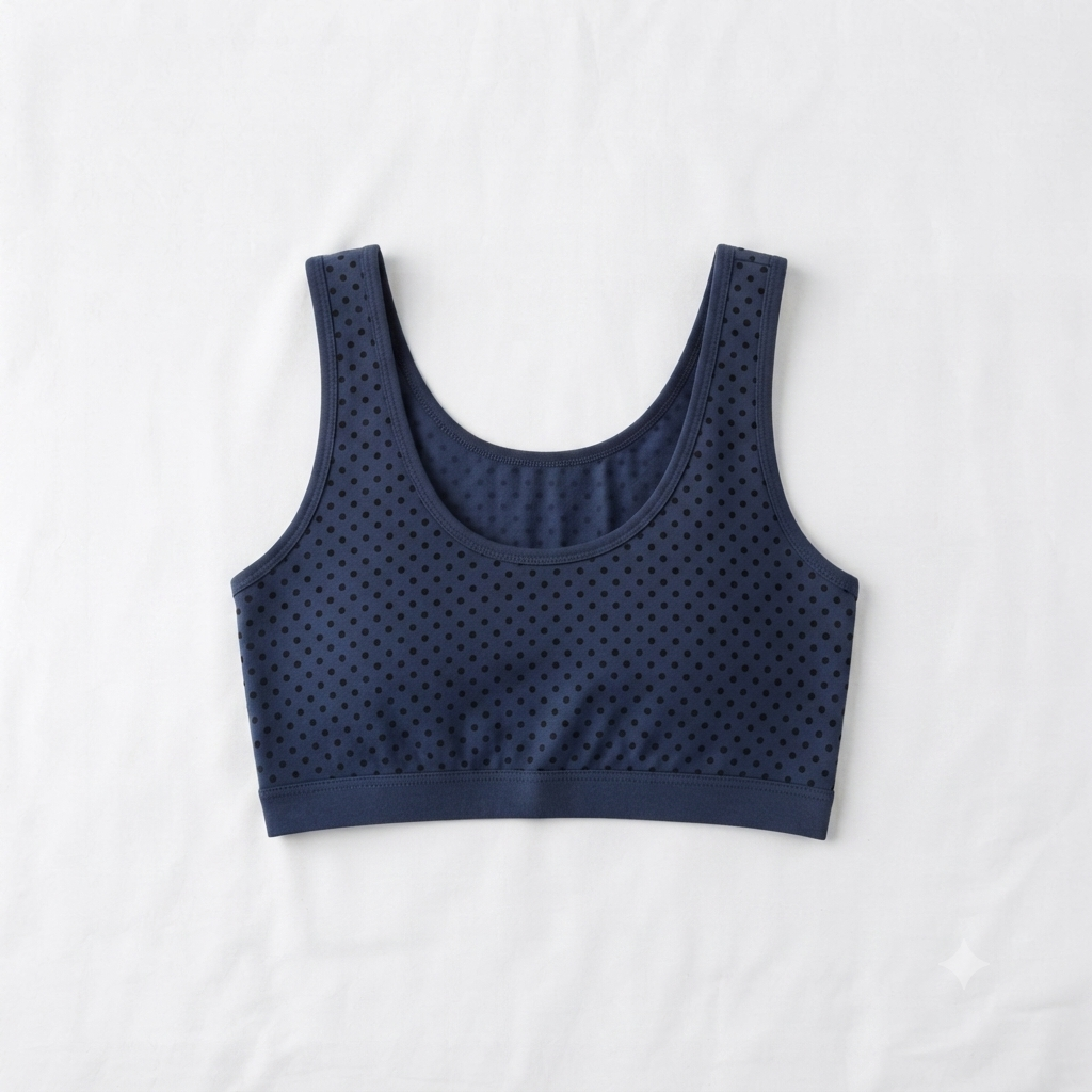 Nudra Polka Dot Cotton Crop Bra Bundle styled view - Nudra Pakistan