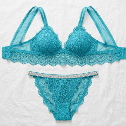 Aosiro Lace Bra and Thong Set styled view - Nudra Pakistan