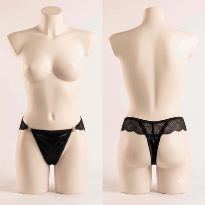 Aosi Rose Trim Thong gold ring accent front view - Nudra Pakistan