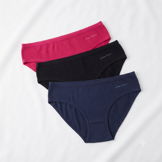 Nudra Ribbed Cotton Brief Bundle pack of 3 dark colors front view - Nudra Pakistan