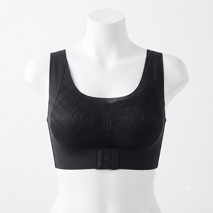 Butterfly Lace Front-Close Wire-Free Bra front view - Nudra Pakistan