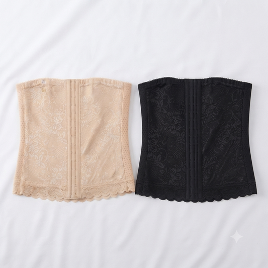 Beige Nudra Floral Jacquard Waist Cincher Belt tummy control - Nudra Pakistan