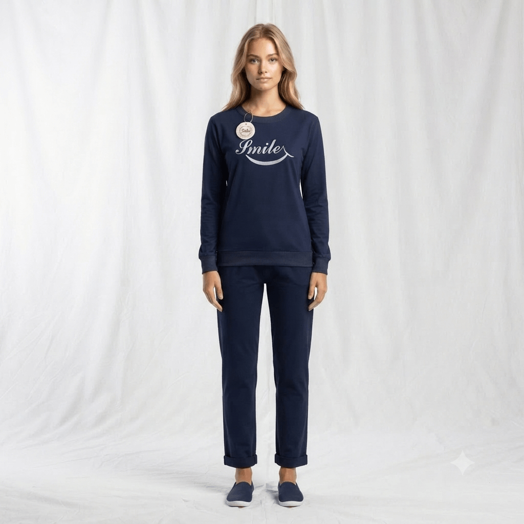 Julie Smile Ultra Soft Ladies Tracksuit Set front view - Nudra Pakistan