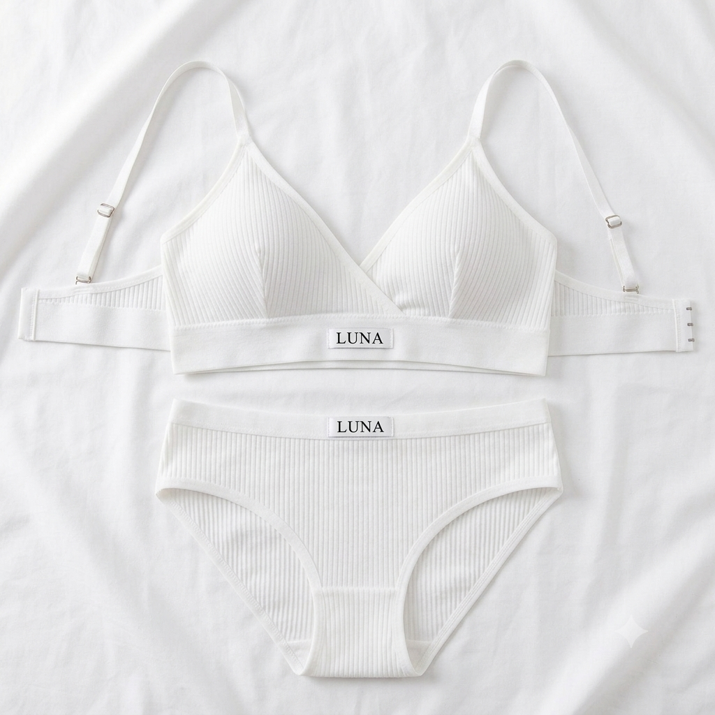 Fashion Ribbed Bra & Brief Set — Casual Comfort