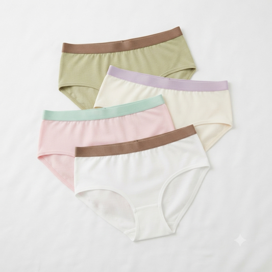 Nudra Pastel Cotton Brief Bundle pack of 2 teen girls front view - Nudra Pakistan