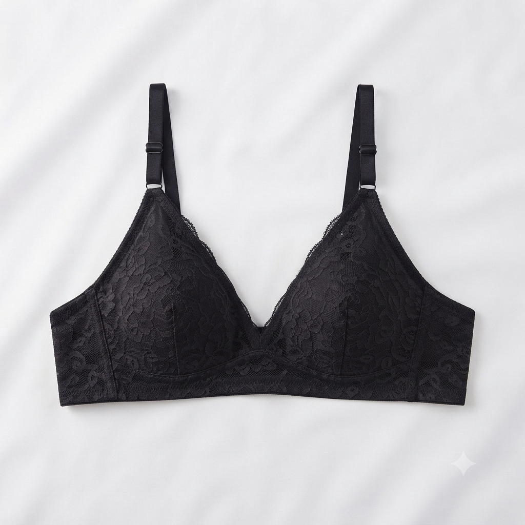 Nudra Full Lace Plunge Bra Bundle — Pack of 3 (Beige & Black)