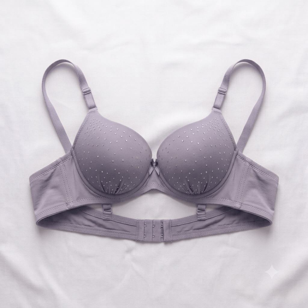 Vip Pink Diamante Studded Double Padded Push-Up Bra