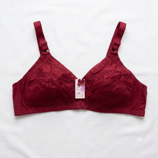 Maroon Secret Lingerie Exclusive Non-Wired Cotton Bra - Nudra Pakistan