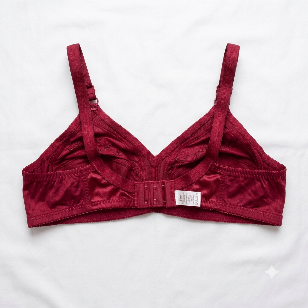 Maroon Secret Lingerie Exclusive Non-Wired Cotton Bra back view - Nudra Pakistan