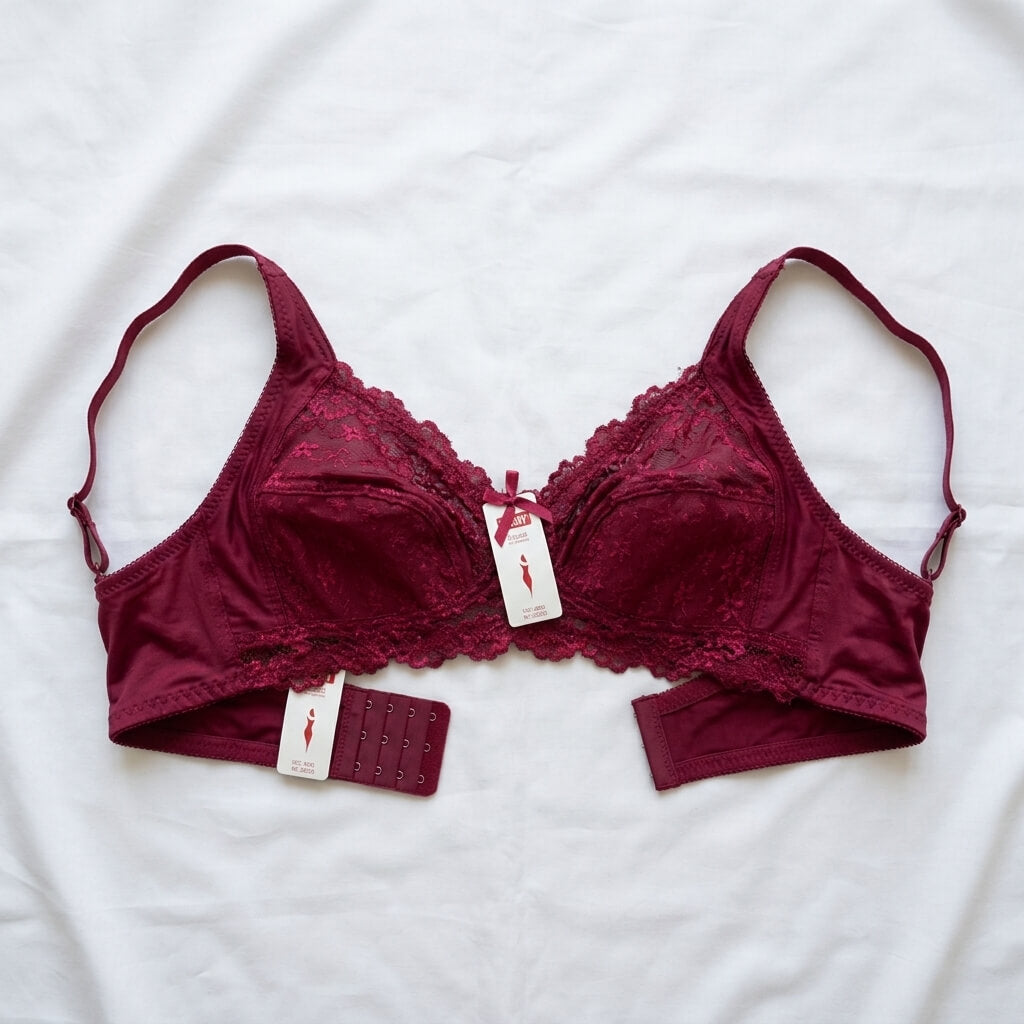 Galaxy Full Coverage Lace Bra – Non-Padded Wire-Free Soft Cup Bra