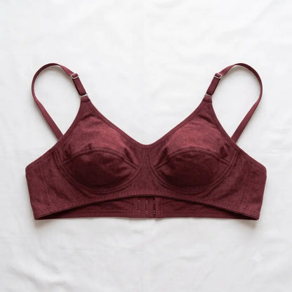 Maroon Two Shades Orient Capri Cotton Full-Coverage Bra - Nudra Pakistan