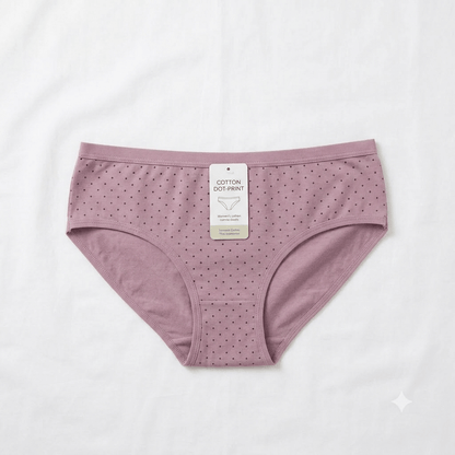 Mauve China Dot Design Curve and Comfort Cotton Briefs - Nudra Pakistan