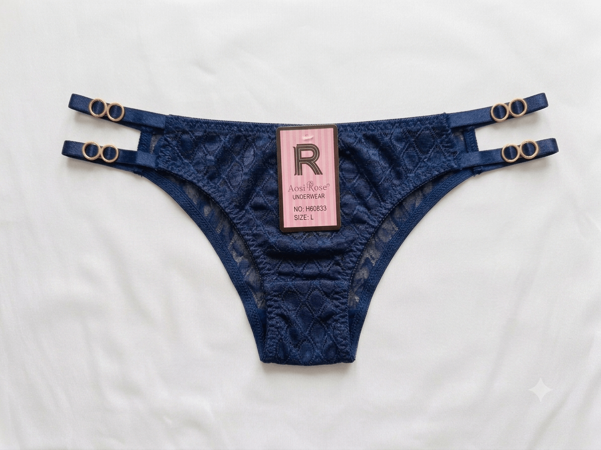 Aosi Rose Strappy Lace Panty — Multi-Strap O-Ring Design