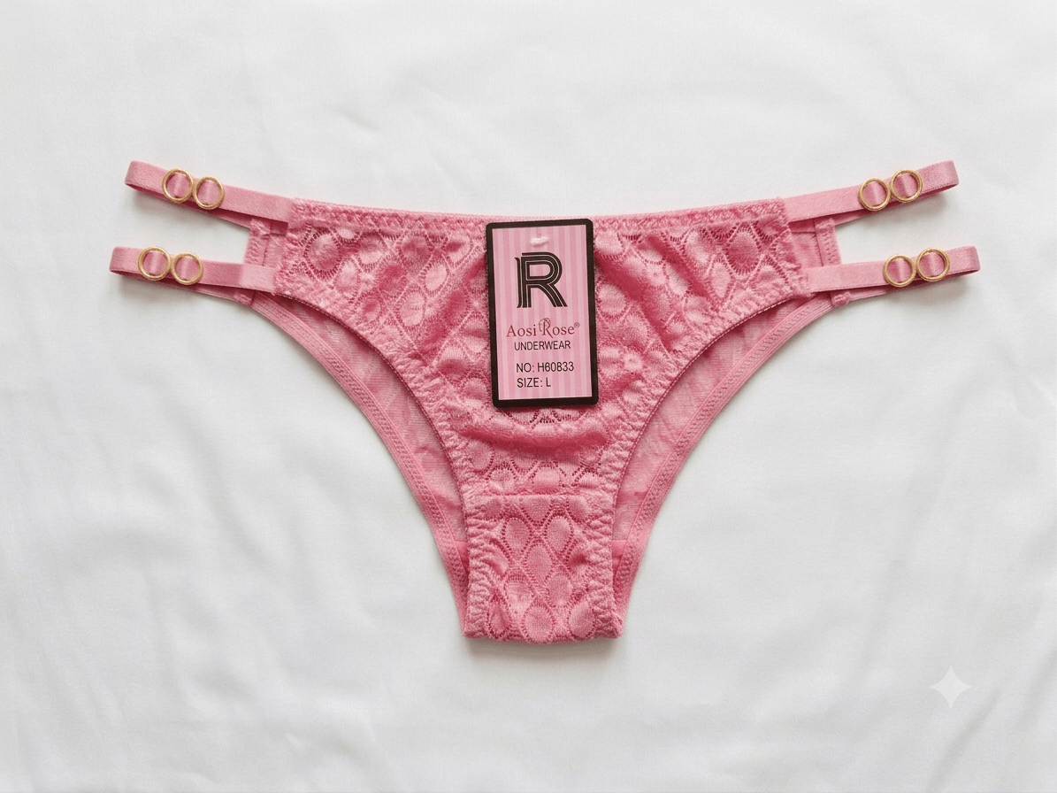 Aosi Rose Strappy Lace Panty — Multi-Strap O-Ring Design