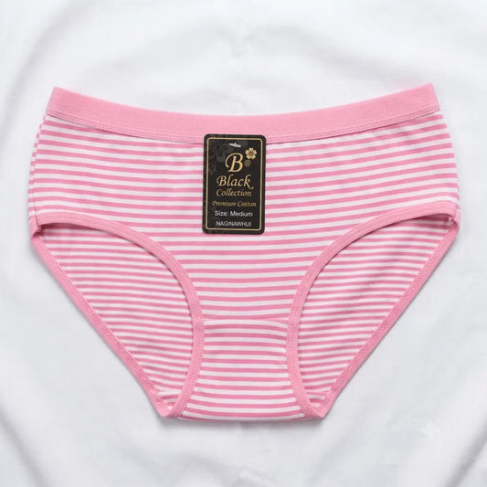 Pink Yingyuya Striped Cotton Panties - Nudra Pakistan