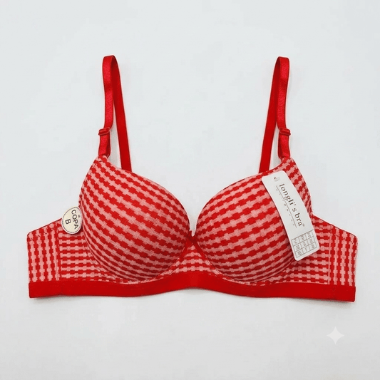 Nudra Ring Push-Up Padded Bra — Houndstooth Print
