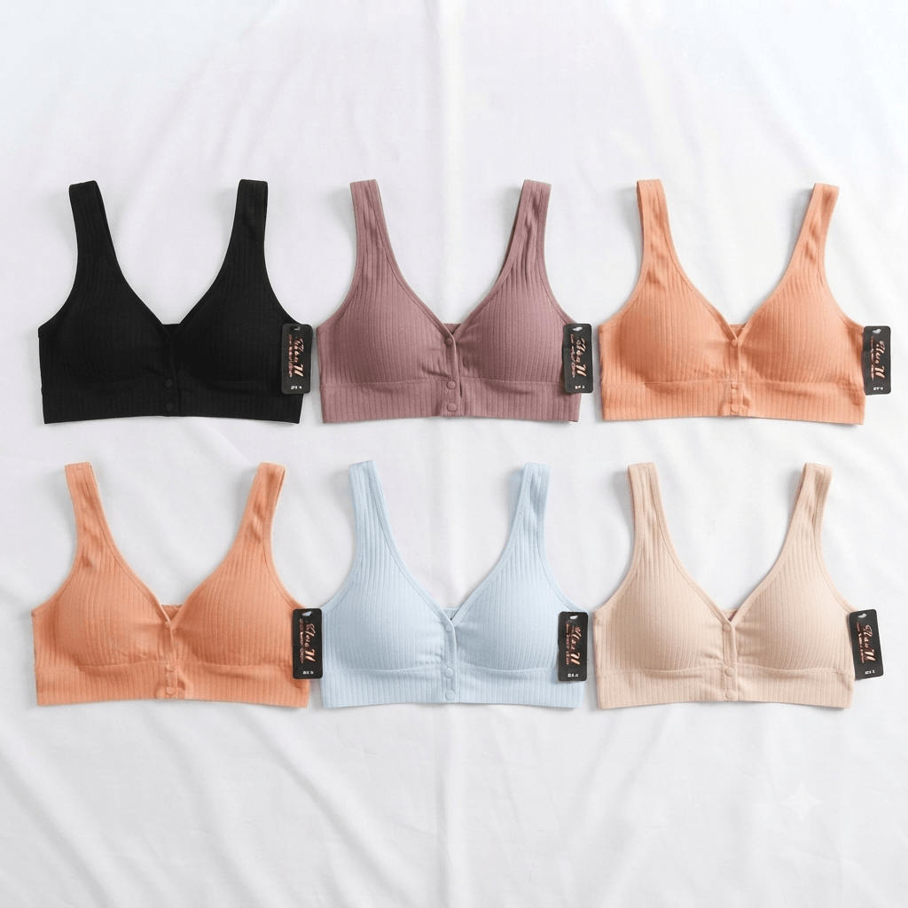 ShowU Front Open Ribbed Lycra Bra color options - Nudra Pakistan